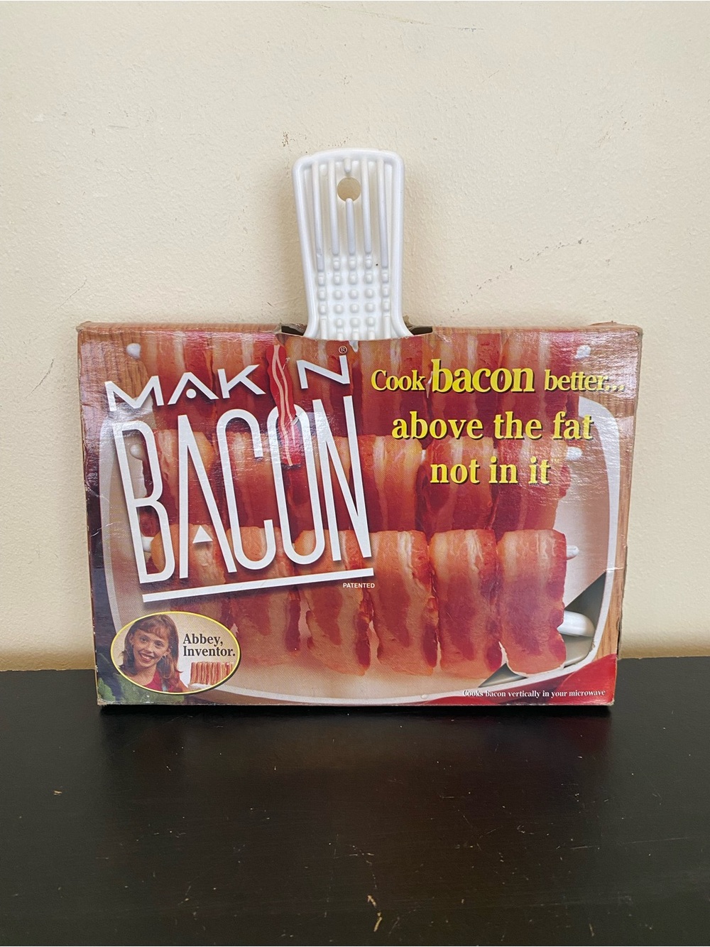 Vintage 90s Makin Bacon Microwave Bacon Cooker White Tray With Racks In Box 1996